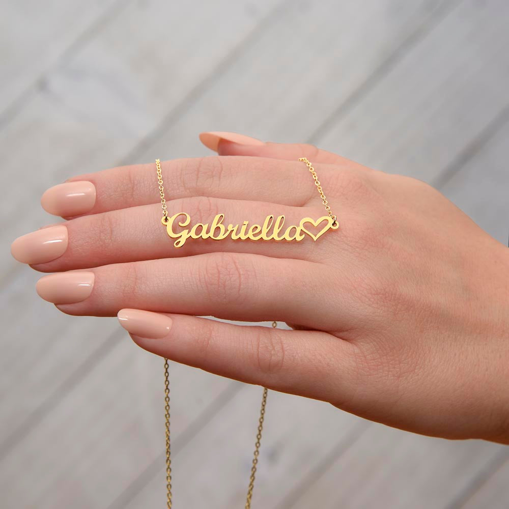 PoshShimmer™ Personalized Name Necklace | Custom Heart Pendant