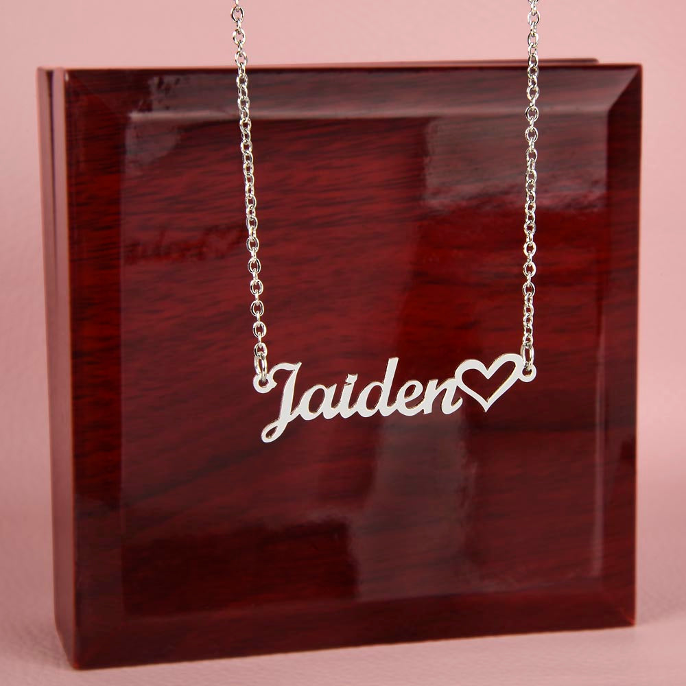 PoshShimmer™ Personalized Name Necklace | Custom Heart Pendant