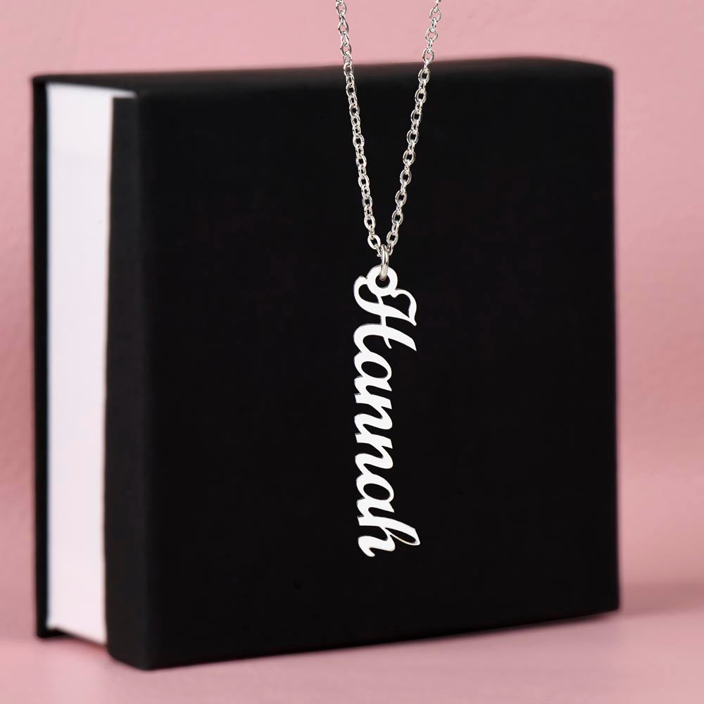 PoshShimmer™ Vertical Name Necklace | Personalized Elegance