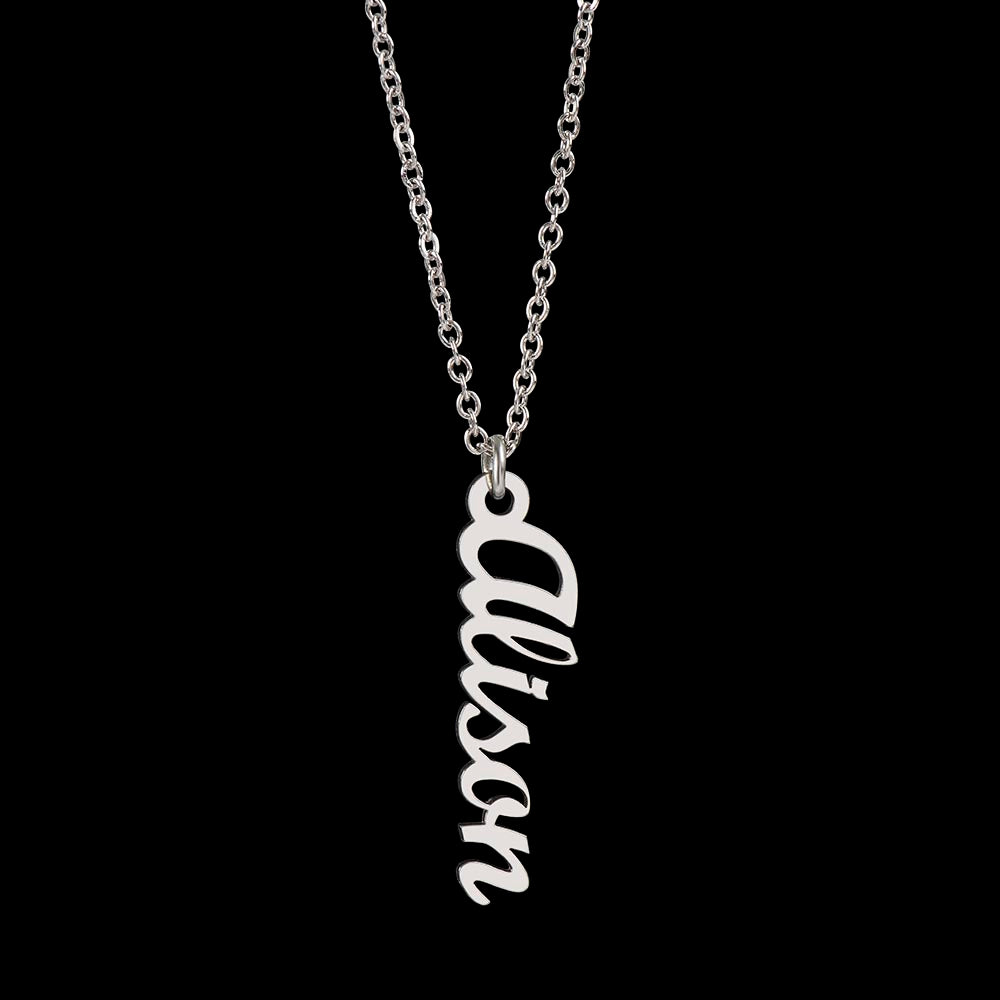 PoshShimmer™ Vertical Name Necklace | Personalized Elegance