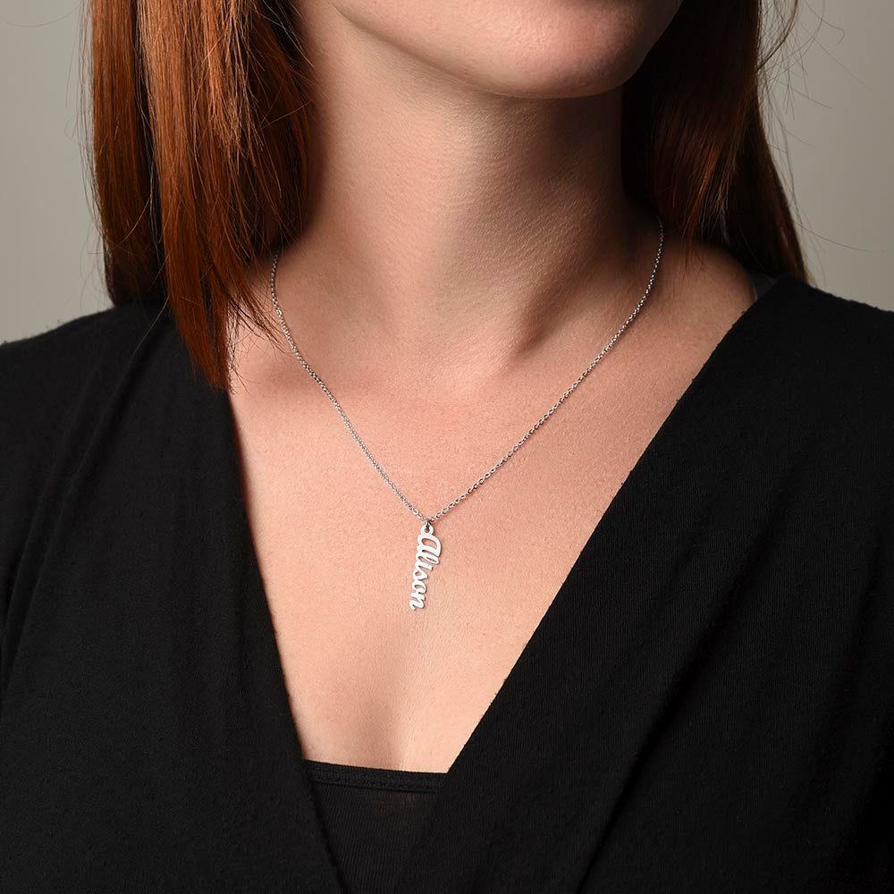 PoshShimmer™ Vertical Name Necklace | Personalized Elegance