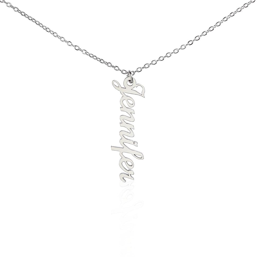 PoshShimmer™ Vertical Name Necklace | Personalized Elegance