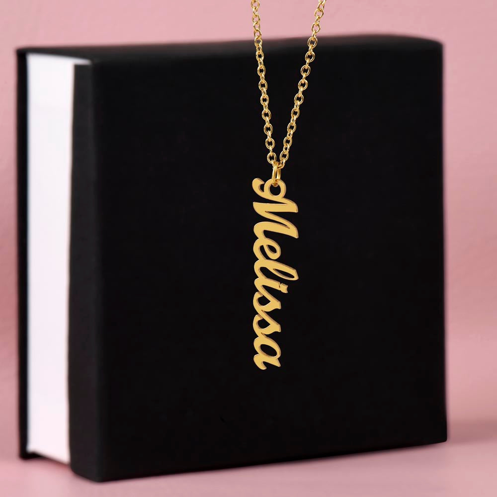 PoshShimmer™ Vertical Name Necklace | Personalized Elegance