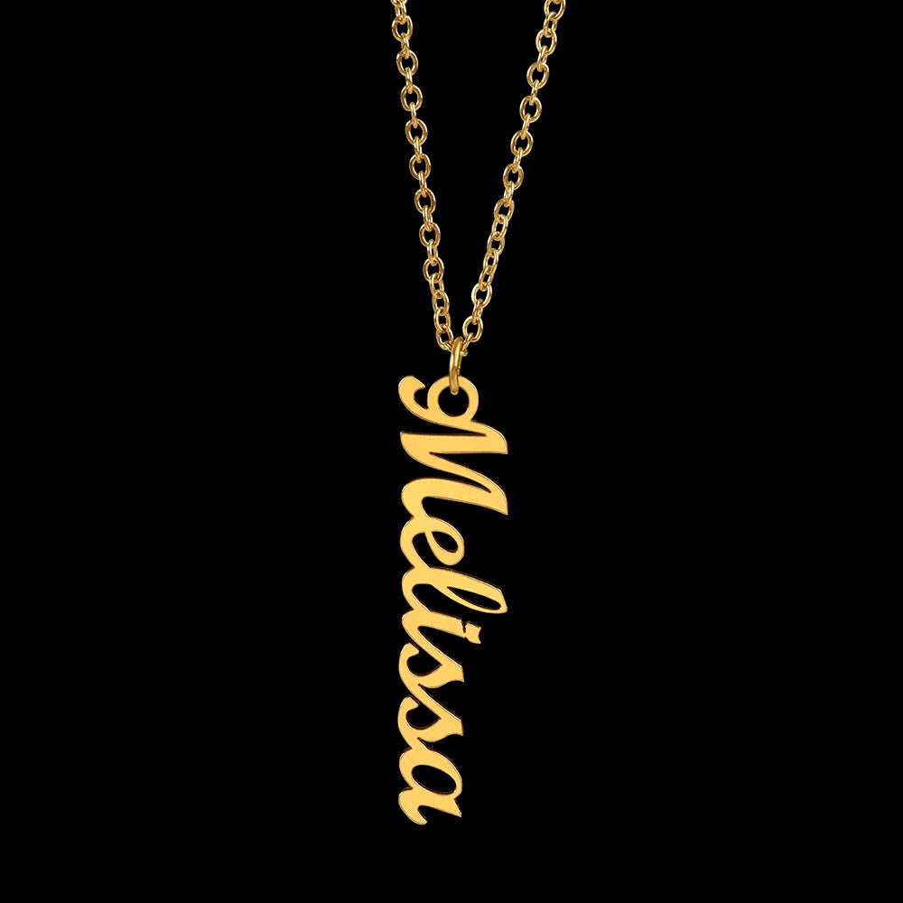 PoshShimmer™ Vertical Name Necklace | Personalized Elegance