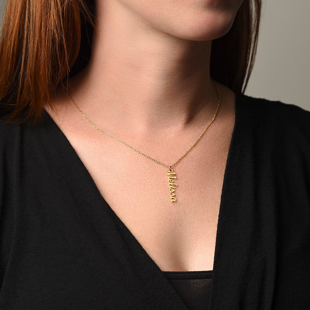 PoshShimmer™ Vertical Name Necklace | Personalized Elegance