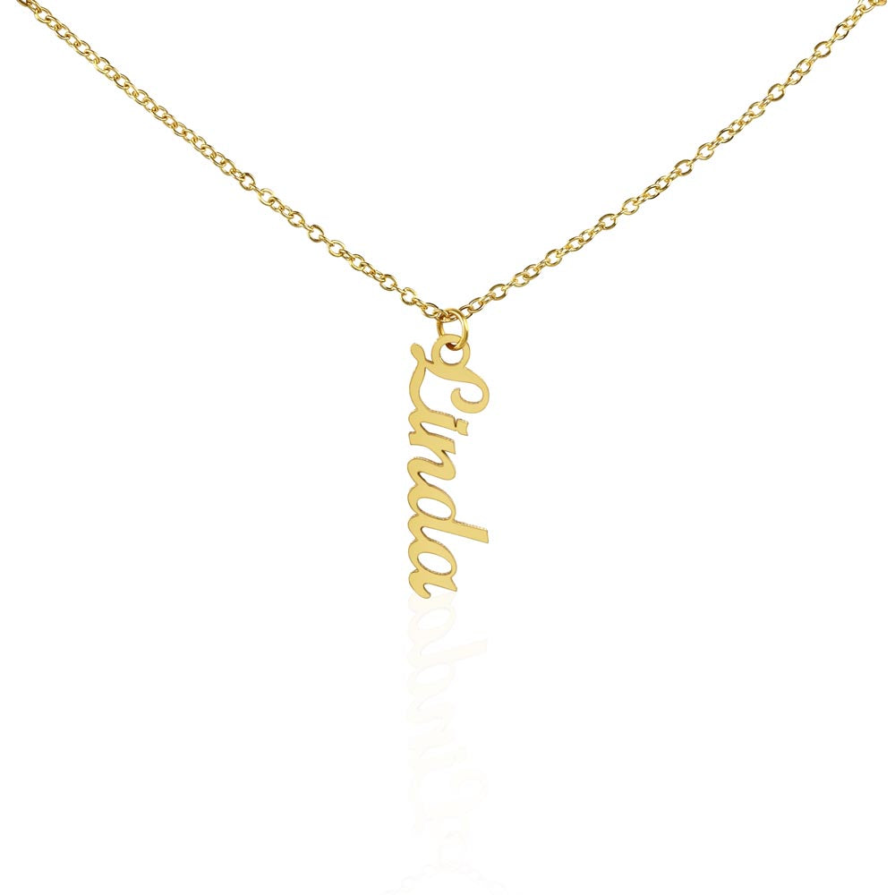 PoshShimmer™ Vertical Name Necklace | Personalized Elegance