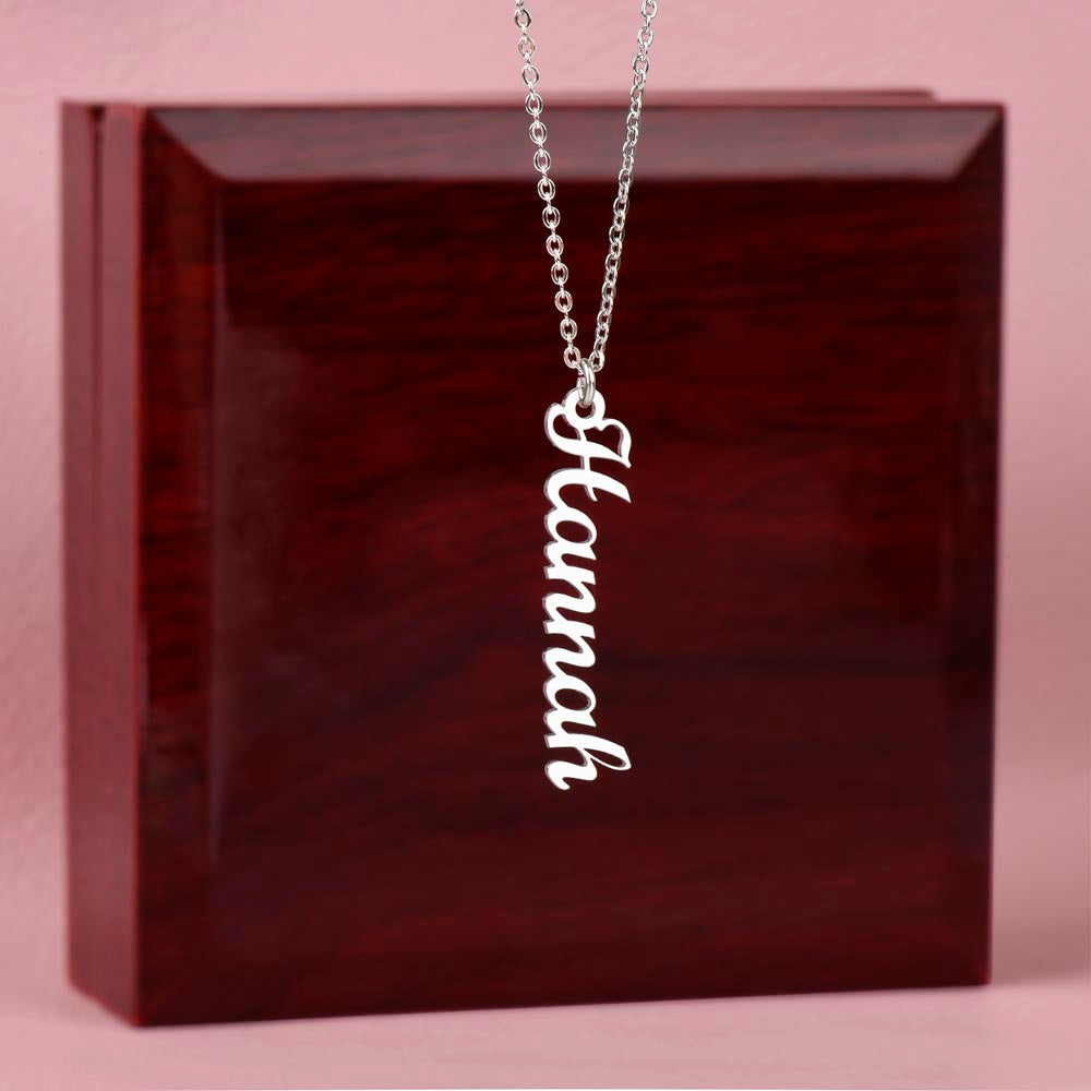 PoshShimmer™ Vertical Name Necklace | Personalized Elegance