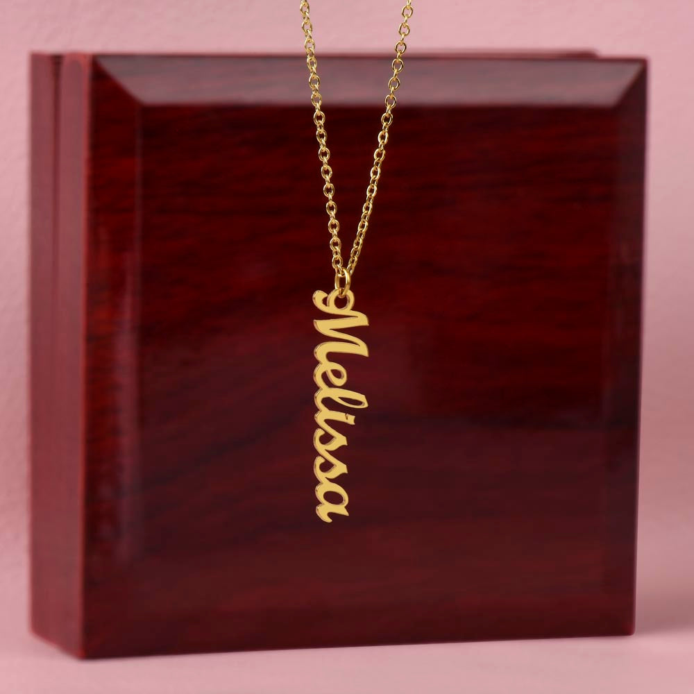 PoshShimmer™ Vertical Name Necklace | Personalized Elegance