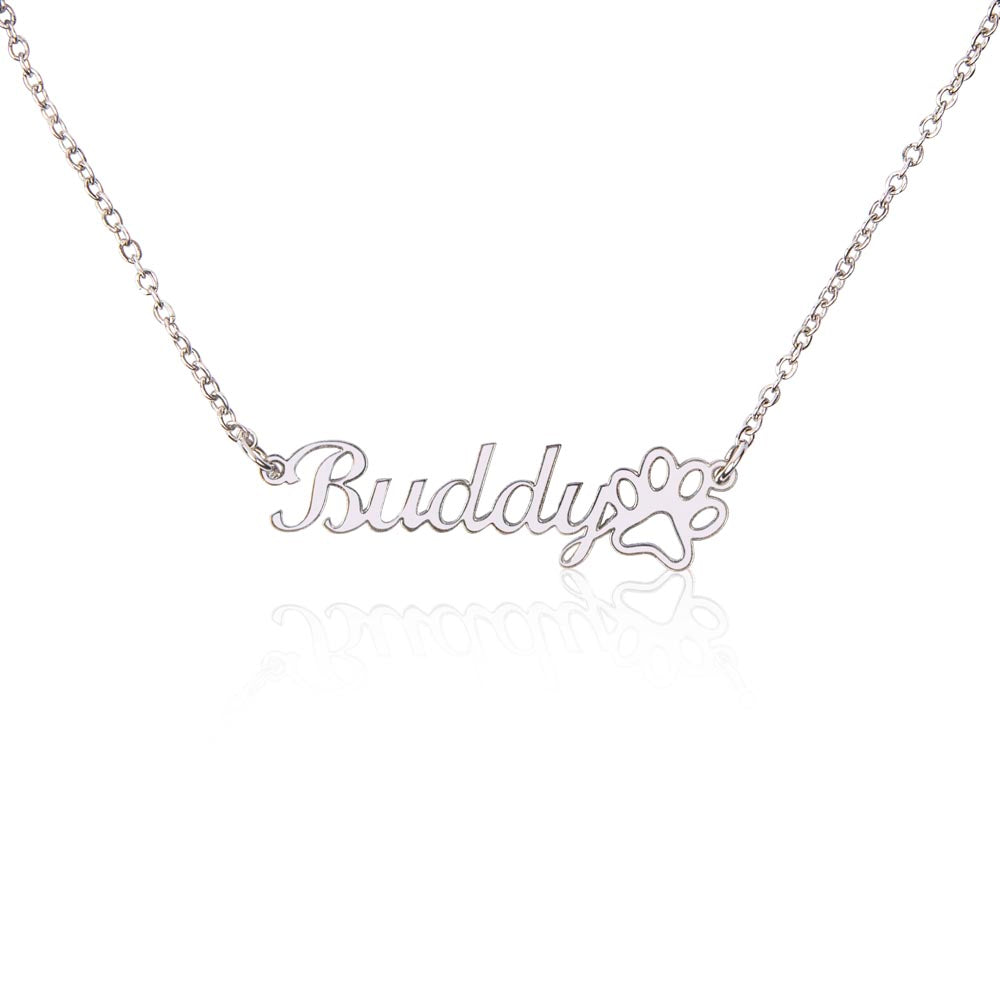 PoshShimmer™ Personalized Paw Name Necklace | Custom Jewelry for Pet Lovers