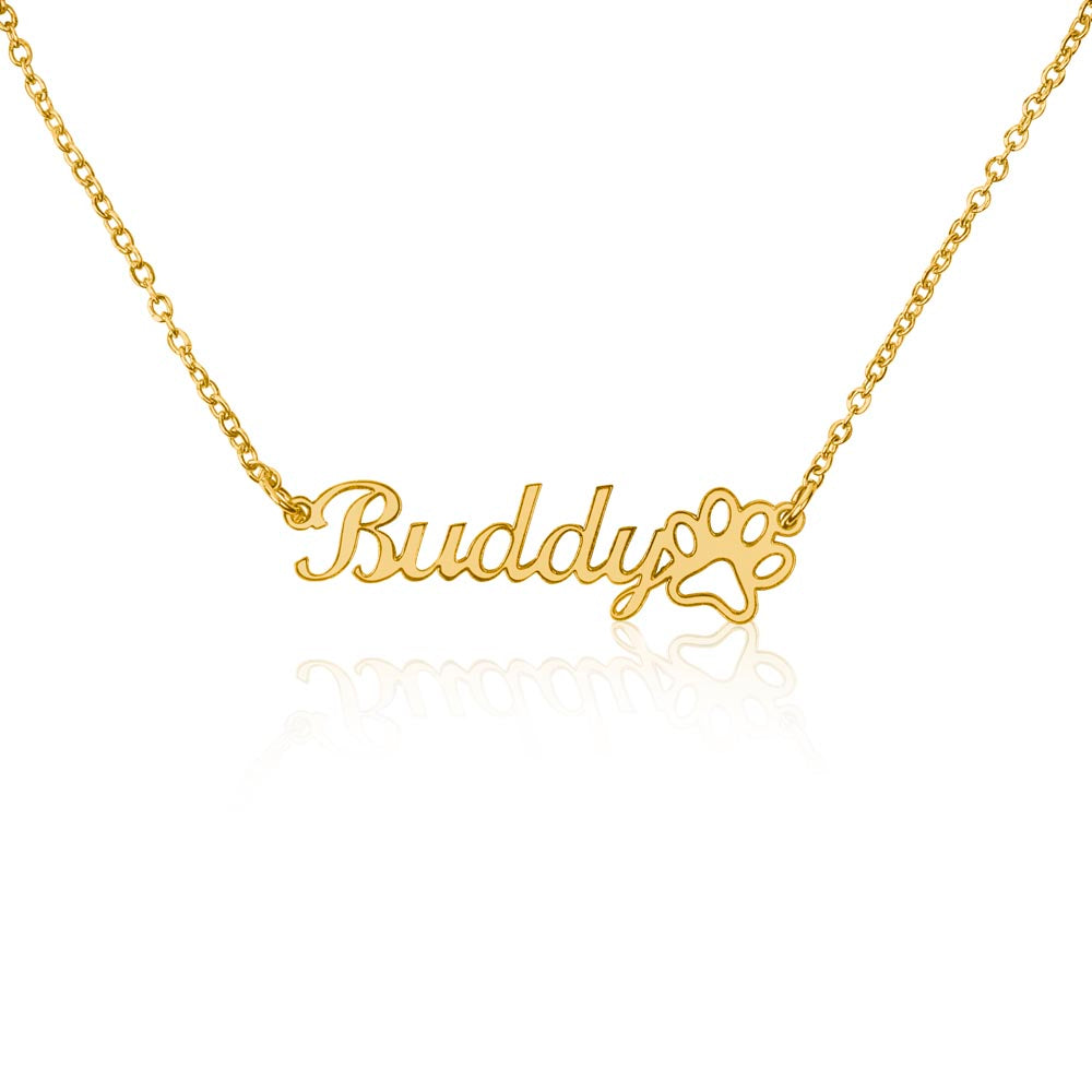 PoshShimmer™ Personalized Paw Name Necklace | Custom Jewelry for Pet Lovers