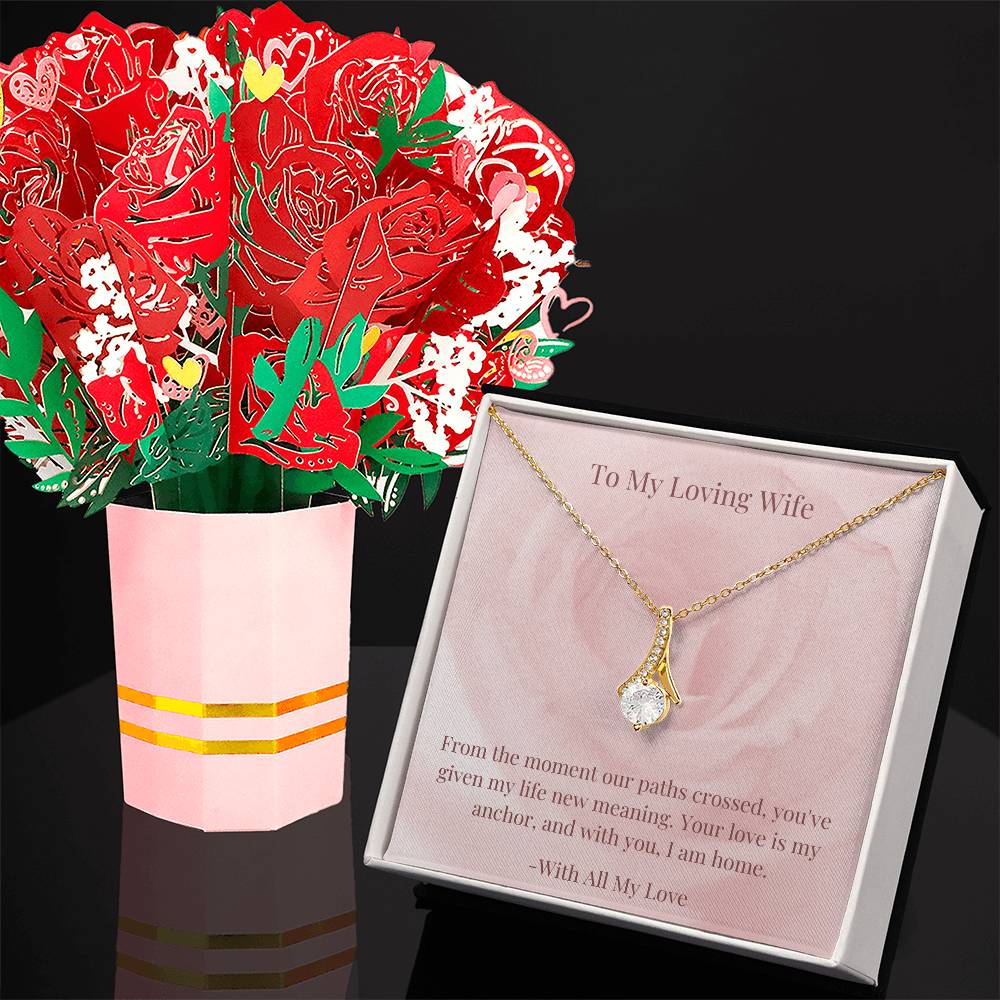 PoshShimmer™ Alluring Beauty Necklace with Sweetest Devotion Bouquet | A Gift to Cherish