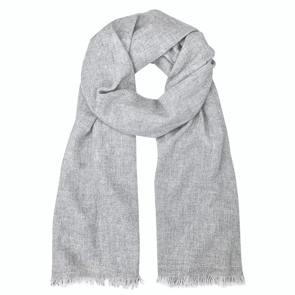 PoshWinter™ Heathered Gray Handloom Cashmere Scarf | Timeless Elegance & Cozy Warmth