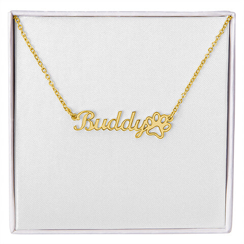 PoshShimmer™ Personalized Paw Name Necklace | Custom Jewelry for Pet Lovers