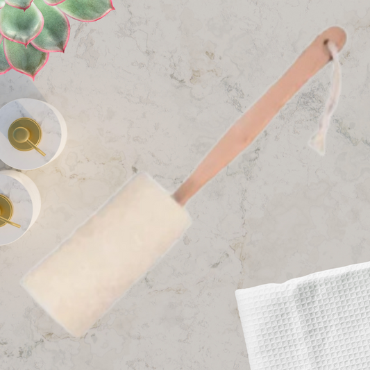 PoshNaturals™ Loofah Bath Brush w/ Long Handle | Eco-Friendly, All-Natural Exfoliation