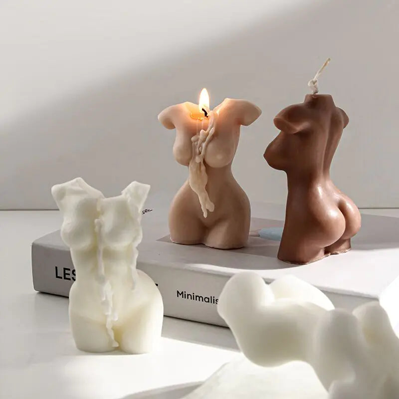 PoshInteriors™ Artistic Body Candles | Sculptural Elegance & Warm Ambiance