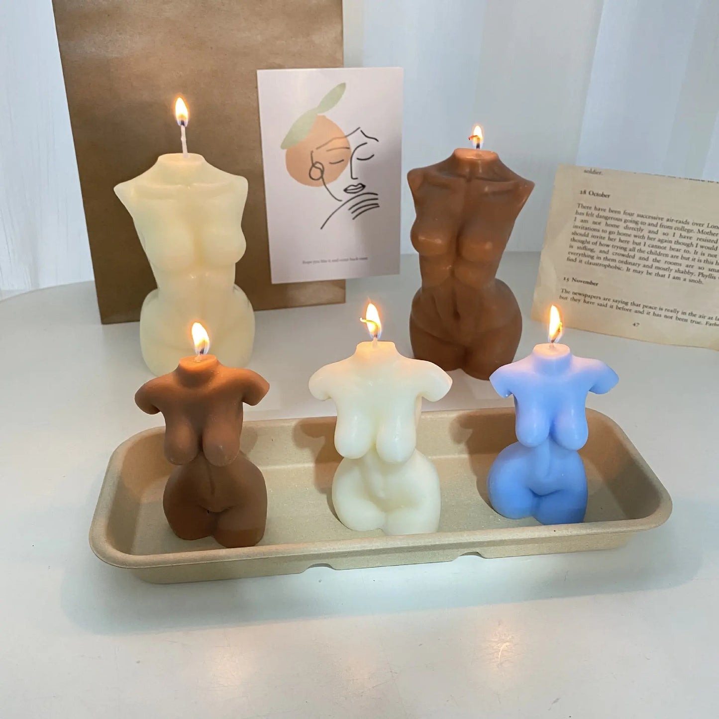 PoshInteriors™ Artistic Body Candles | Sculptural Elegance & Warm Ambiance