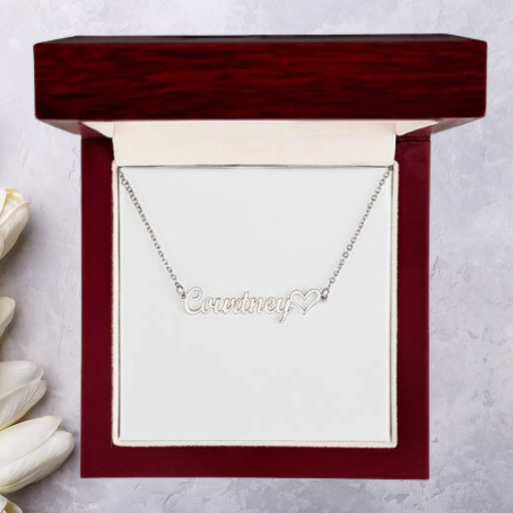 PoshShimmer™ Personalized Name Necklace | Custom Heart Pendant